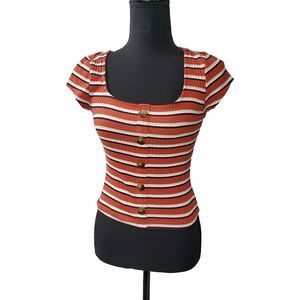 Rue 21 Women’s Multicolor Blouse Size M  Short Sleeves #87